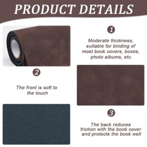 CRASPIRE 51 x 11.8in Book Cloth Fabric Suede Leather Fabric Surface Non-Woven Base Dark Brown for Books Binding Covering Protector A4-A8 Bookcover Album Scrapbooking DIY Bookcloth Bookbinding Supplies