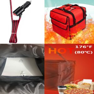 RICHOOSE Electric Heated Pad for Delivery Pizza Bag,12V 150W Food Warmer Pad, Portable Heat Pad with Car Power Plug, Built-in Thermostat 176℉,Perfect for Deliveriers of Uber Eats, DoorDash,Grubhub