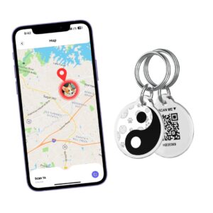 heybuddy® qr code smart pet tags for dogs & cats - personalized pet tag stores multiple informations, includes scannable gps coordinates, real-time notifications, health documents & community alerts