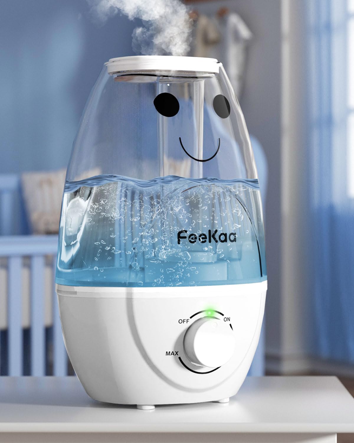 Feekaa Baby Humidifiers for Bedroom Nursery, Cool Mist Air Humidifier with Diffuser, Small Humidifier for Baby Nursery Plants & Home, BPA Free, Quiet, 24H