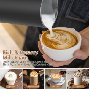 Milk Frother and Steamer 4 in 1, Electric Coffee Frother Automatic Milk Frothers, Coffee Heater Milk Warmer and Cold Foamer Frother with Temperature Control for Latte, Cappuccino, Macchiato