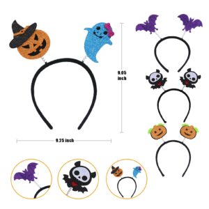 YYMayLsh Halloween Party Supplies, Cute Halloween Headbands and Glasses Set for Kids and Adults, Perfect for Halloween Party Favors (8 headbands+8 glasses)