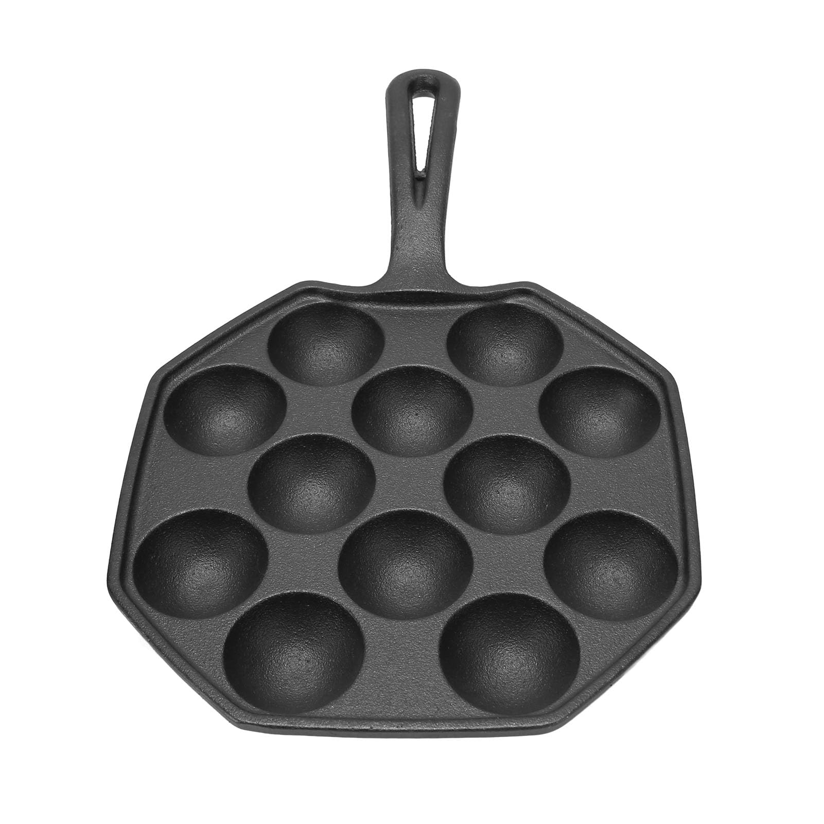 HAOHIZE Takoyaki Pan,Octopus Meatballs Frying Pan 12 Grid Takoyaki Cooking Pan Non Sticking Cast Iron Octopus Meatballs Pan