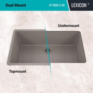 32" x 19" Quartz Kitchen Sink, Single Bowl Kitchen Sink, Large kitchen sink,Drop in Kitchen Sink, Granite Composite Kitchen Sink, Undermount Sink, Galaxy Concrete kitchen Sink, LP-1000-C-SO