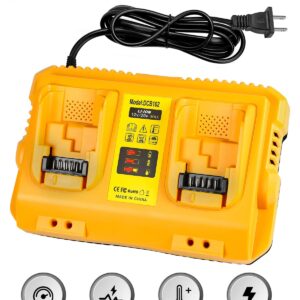 COOMYXIN DCB102 20V MAX Battery Charger Replacement for Dewalt Battery Charger, 2 Port Charger Compatible with Dewalt 12V-20V Batteries