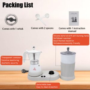 DITOSH All-Round Coffee Companion Electric Moka Pot & Milk Frother 2-in-1 Machine Aluminium Material One-touch Operation Milk Froth Fine and Dense White 110V