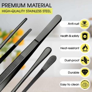 4 PCS 12 Inch Kitchen Tweezers For Cooking - Cooking Tweezers Stainless Steel - Long Tweezers For Cooking Perfect For BBQ, Eating, Cooking