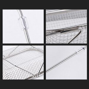 MinnowXY Stainless Steel Retractable Drain Basket Kitchen Basket Vegetable Washing Drain Basin Household Living Room Fruit Bowl