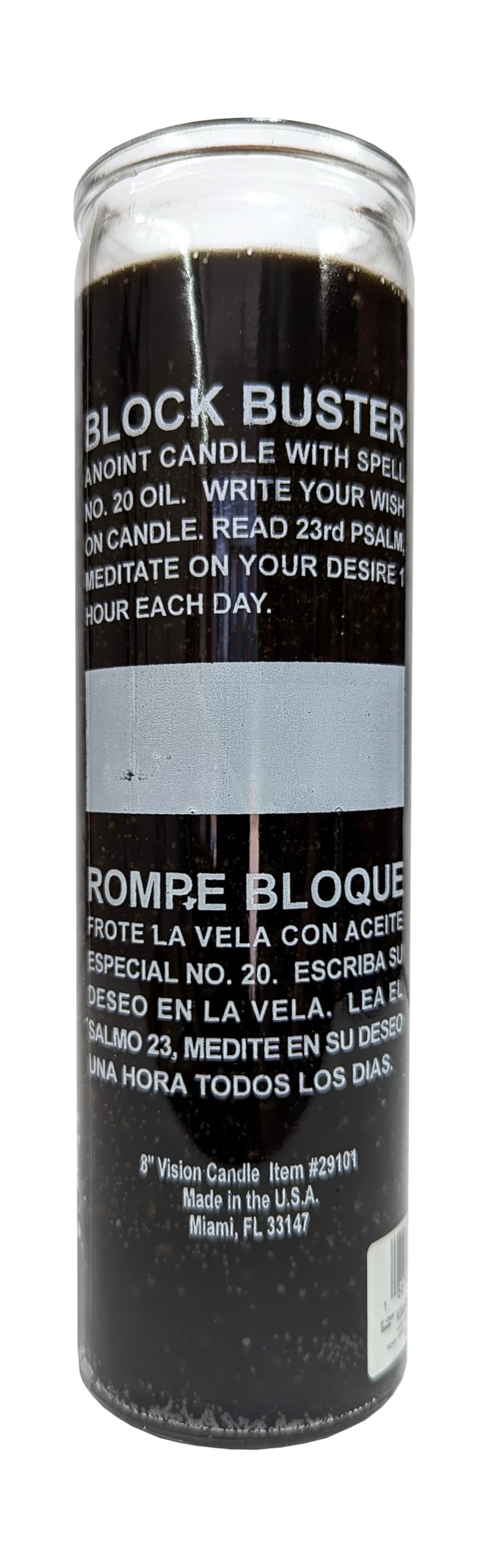 Generic Block Buster (Rompe Bloque) Black Pillar Candle