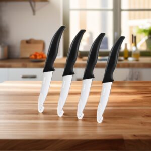 Yedcxup Paring Knives Set of 4-4'' Fruit Vegetable Paring Knives Large Sturdy Handle 4Cr14 Stainless Steel Sharp Blades Paring Knife Quick Cutting Small Kitchen Knife (4pcs/Black)