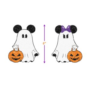 Halloween Boo Garland Banner 10Pcs Mouse Boo Banner, Glitter Spooky Ghost Banner for Mouse Theme Halloween Decoration