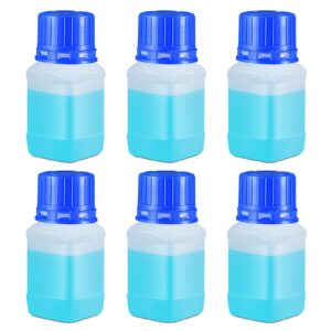 asevat plastic narrow mouth lab reagent bottles, hdpe square sample storage container, chemical container bottle with inner cover, empty pill bottles (translucence, 2 oz/60ml)