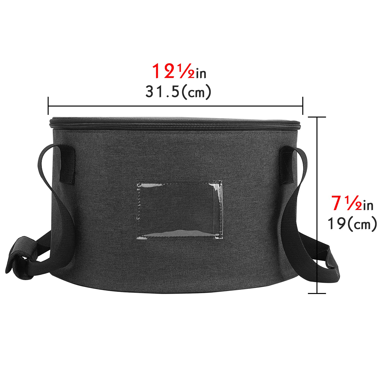 Kingshion Dutch Oven Carry Bag for 10 Inch Dutch Oven Heavy Duty Dutch Oven Tote Round Casserole Carrier for Camping Picnic and 4 Quart Pre-Seasoned Cast Iron Camp Dutch Oven - Dark Grey