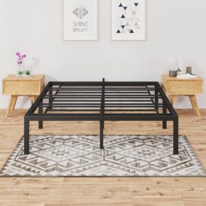 garveehome metal bed frame, 14 inch simple platform bed frame, sturdy heavy duty frame bed mattress foundation, no box spring needed, easy assembly, full size