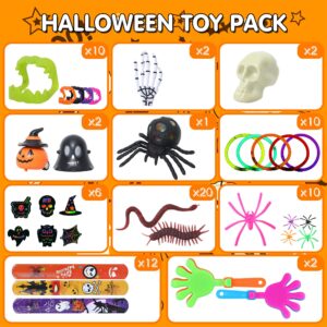 200PCS Halloween Party Favors - Bulk Assorted Toys for Kids, Non-Candy Goodie Bag Stuffers, Classroom Prizes, Halloween Gifts for Boys and Girls