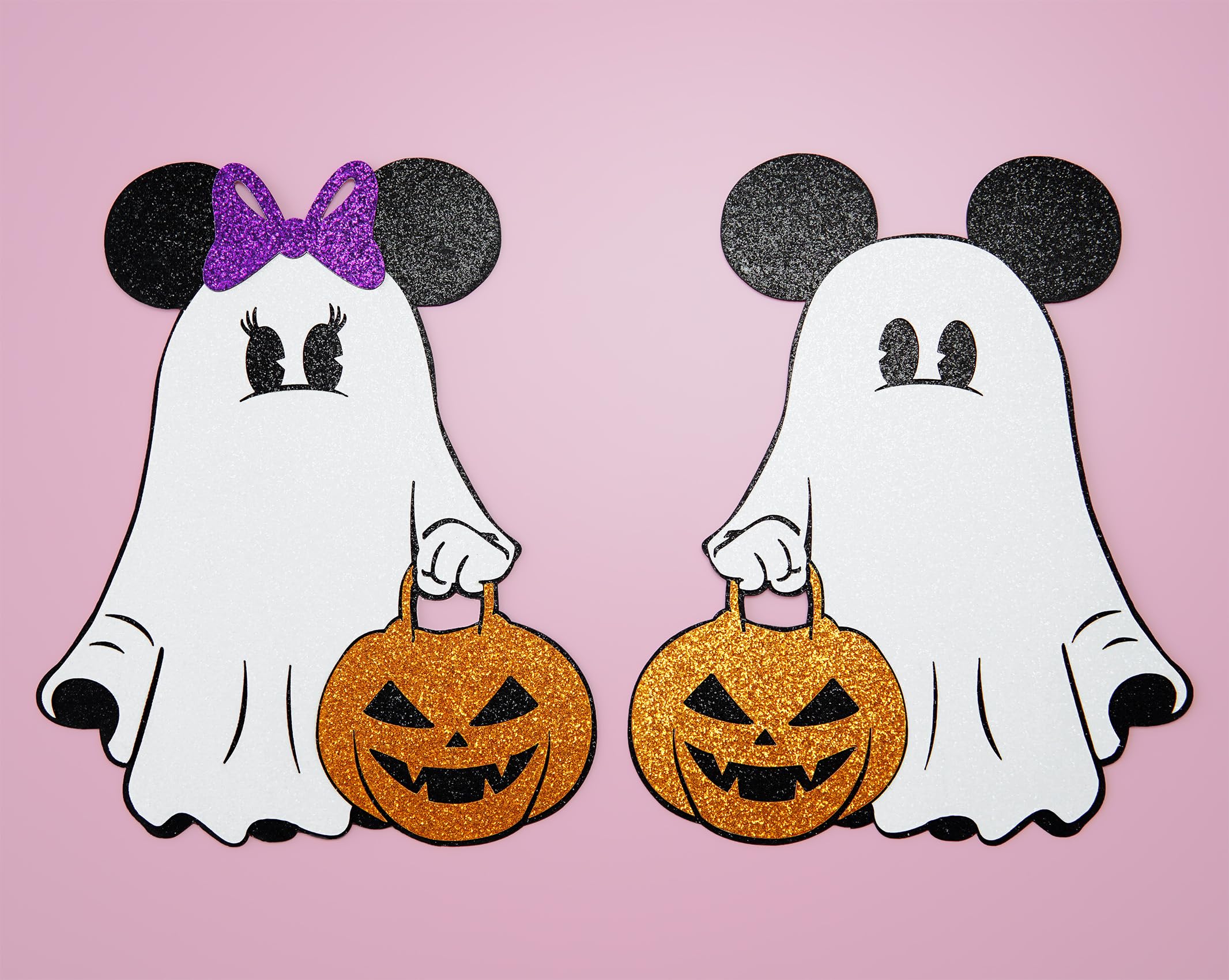 Halloween Boo Garland Banner 10Pcs Mouse Boo Banner, Glitter Spooky Ghost Banner for Mouse Theme Halloween Decoration