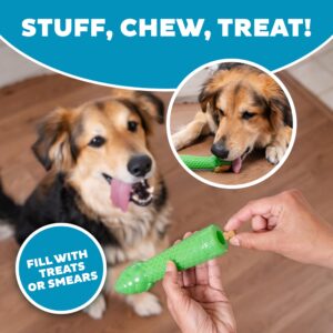 Outward Hound Dental Asparagus Treat-Dispensing Dental Dog Chew Toy, Medium, Green