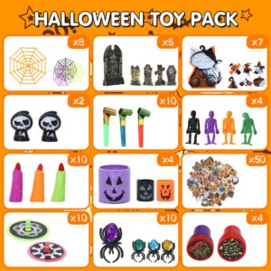 200PCS Halloween Party Favors - Bulk Assorted Toys for Kids, Non-Candy Goodie Bag Stuffers, Classroom Prizes, Halloween Gifts for Boys and Girls