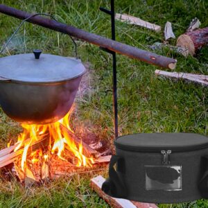 Kingshion Dutch Oven Carry Bag for 10 Inch Dutch Oven Heavy Duty Dutch Oven Tote Round Casserole Carrier for Camping Picnic and 4 Quart Pre-Seasoned Cast Iron Camp Dutch Oven - Dark Grey