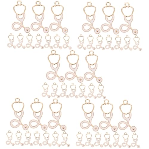 GALPADA 50 Pcs Nurse Pendant Stethoscope Charms Decorative Bracelet Pendants Nurse Dangle Charms DIY Jewelry Pendants Charms for Bracelets Making Jewelry Charms Necklace Pendant