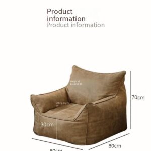 Experience Ultimate Comfort with The Leather Lazy Sofa - Luxury Lounge Chair for Relaxation At Home! (Oil wax leather retro brown [single seat sofa])