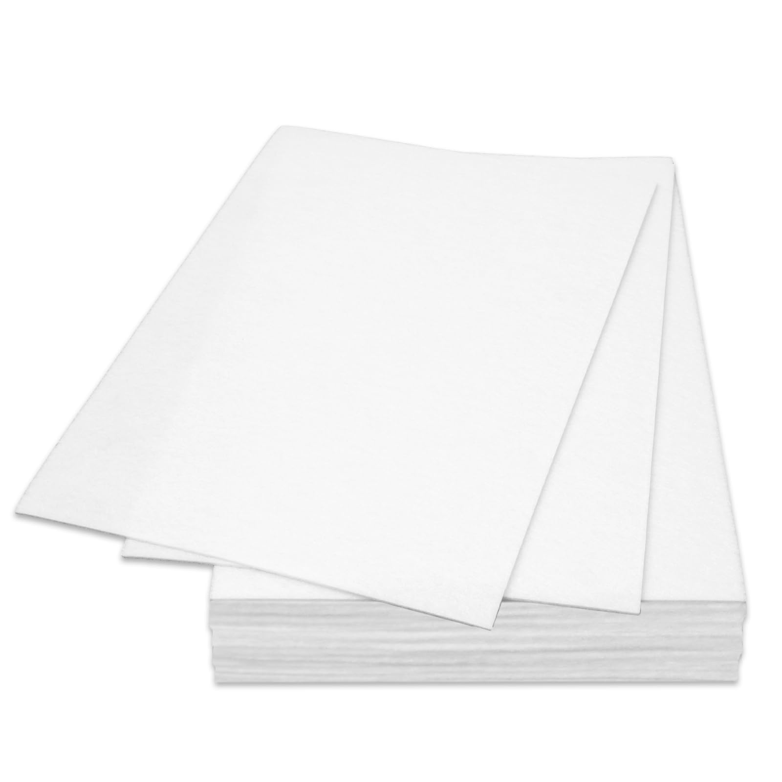 Stiff Felt Sheets, 8"x 12" Felt Sheets for Crafts, 15Pcs White Felt Fabric Sheets Adhesive Felt Sheet 0.1mm Thin Felt Fabric for Halloween Christmas DIY Sewing Projects(White)