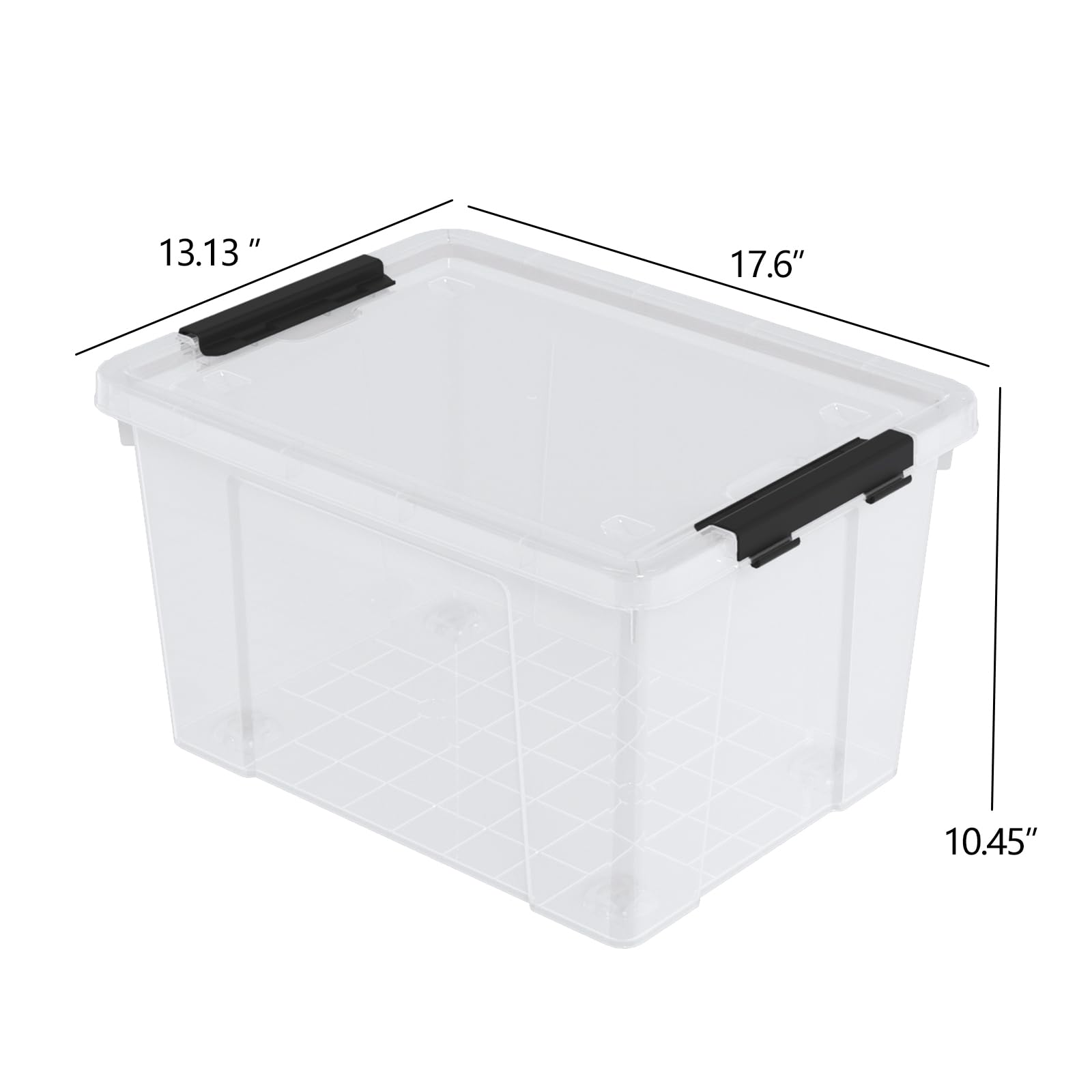 Vadidiya 35 Quart Clear Latch Storage Box with Wheels, 4-Pack Clear Plastic Storage Boxes with Lids