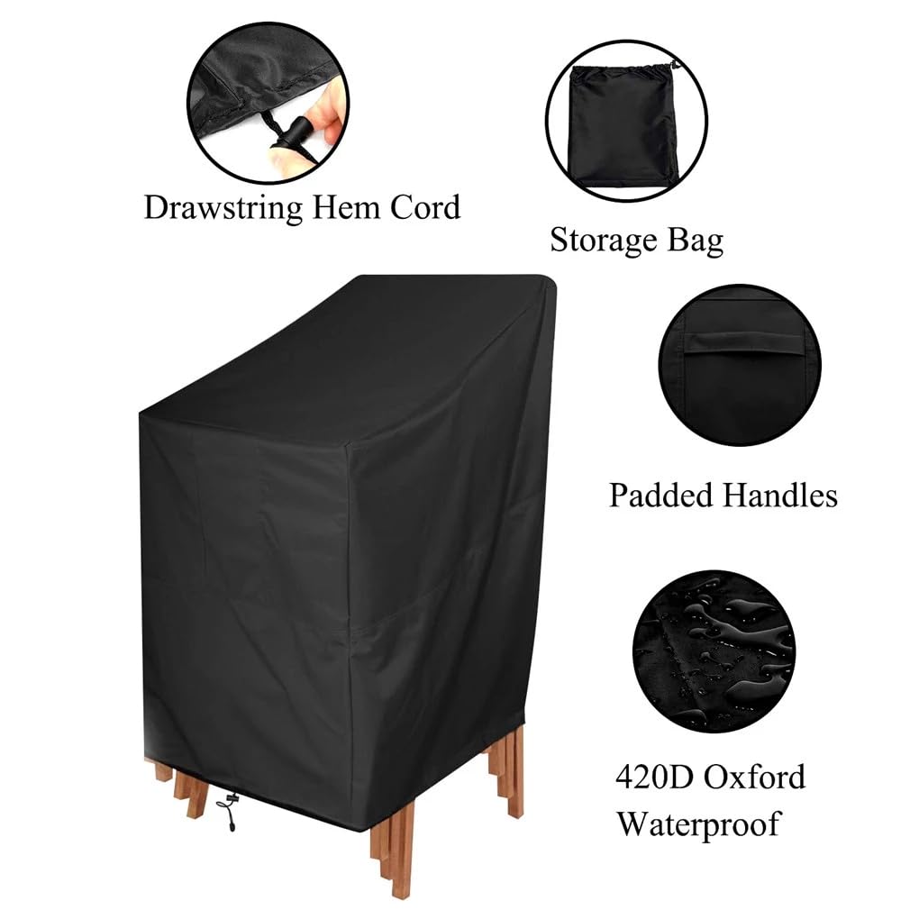 Generic Outdoor Folding Chair Dust Cover Storage Bag Terrace Seat Furniture Cover Water Chair Cover 210D, 64x64x120cm