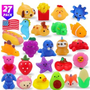 VNAMO Squishy Toys, 27-Pack Squishies Party Favors for Boys Girls Kids, Mochi Mini Kawaii Squishy Fidget Stress Reliever Anxiety Toys Set, Classroom Prize Bulk Gifts for Christmas Treat Goody Bags