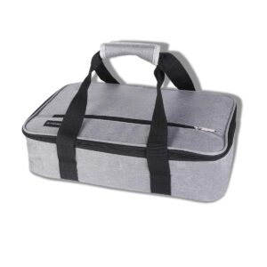 jlyoung insulated casserole carrier, food carrier bag for hot or cold lasagna holder tote casserole carrier bag for potluck parties, picnic, beach fits 9 x 13 baking dish-grey