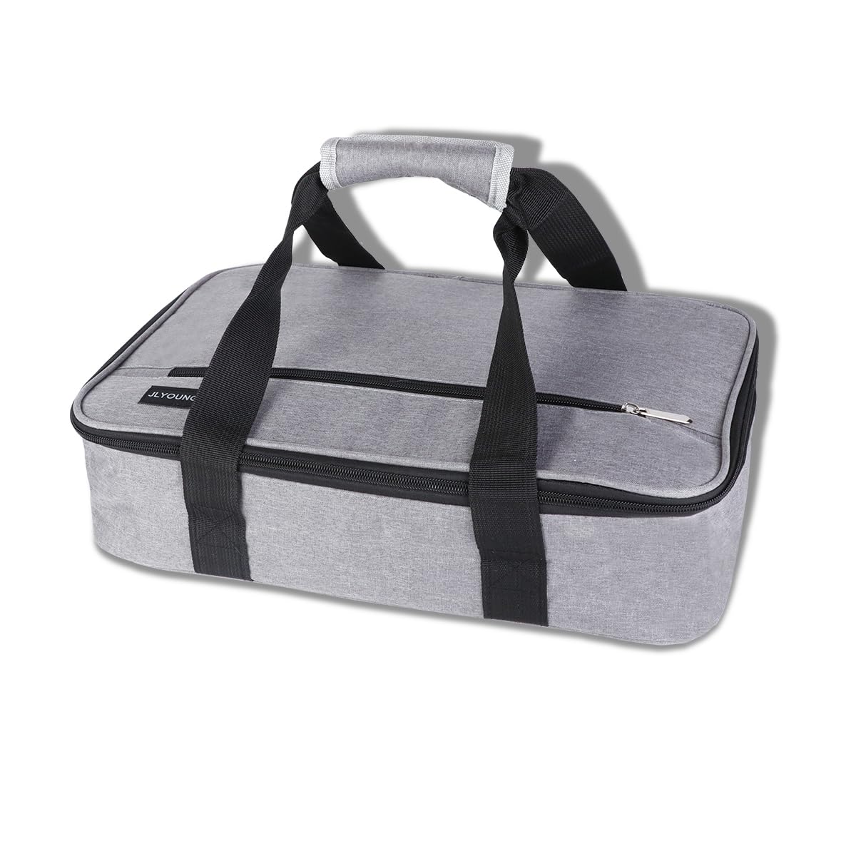 JLYOUNG Insulated Casserole Carrier, Food Carrier Bag for Hot or Cold Lasagna Holder Tote Casserole Carrier Bag for Potluck Parties, Picnic, Beach Fits 9 x 13 Baking Dish-Grey