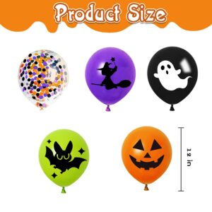 60 PCS Halloween Balloons Halloween Decorations Orange Black Purple Green Confetti Balloons for Halloween Party Decorations Halloween Party Suppiles