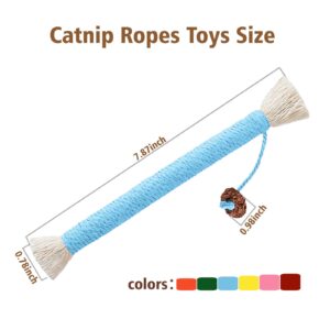 CATSFALO Catnip Toys, 7.78inch Catnip Toys Chew Rope, Sisal Rope Cat Toys for Teeth Cleaning, Indoor Interactive Cat Teasing Toy, Soothing Rope Cat Toys for Kitten, 4 Packs