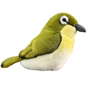 realistic bird plush, dark green white-eye bird stuffed animal, soft hummingbird stuffed animals plushie pillows home decor 5.5''