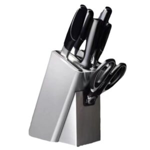 chapman brook stainless steel knife holder - knife block - durable kitchen organizer for chef knives, slicing, scissors - space-saving knife storage for countertops