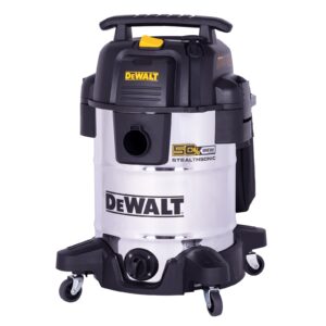 dewalt 10 gallon stealthsonic shop vacuum wet and dry, ultra quiet heavy duty shop vacuum with attachments, powerful outdoor shop vac for car, garage, workshop, jobsite, patio, dxv10s-qt, 5 peak hp