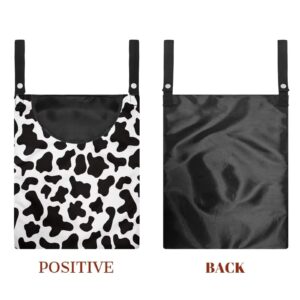 Bivxisrvo Cow Print Clothespin Bag with Hanging Hook Abrasion Resistant Clothes Pin Bag for Outside Clothespin Bag for Clothesline Outdoor for Hanging and Effortlessly Sliding on The Clothesline