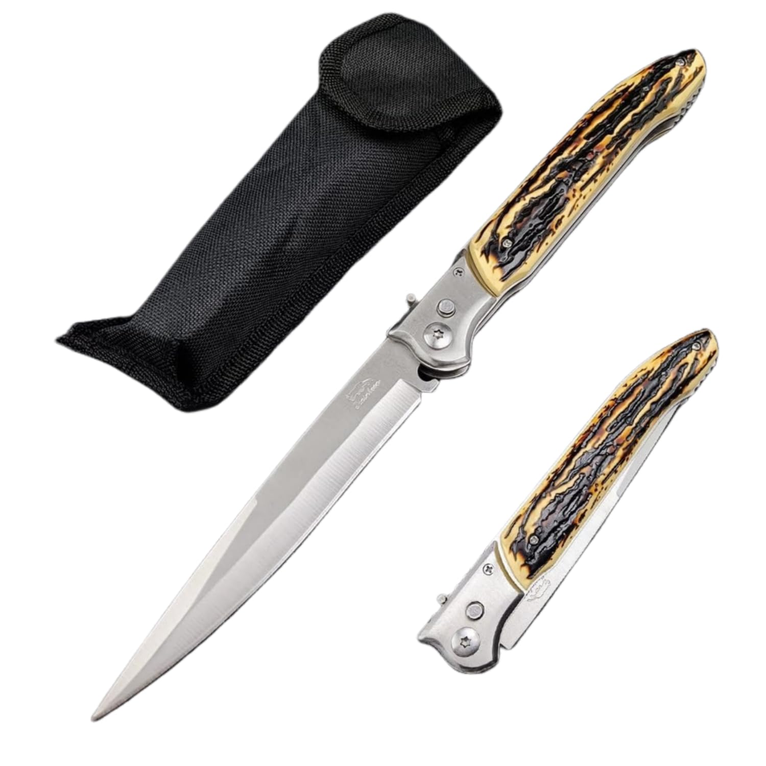 geegift 12" Large Pocket Folding Knife, EDC Knife,Stainless Steel Blade Resin Handle for Camping Hunting Outdoor Men