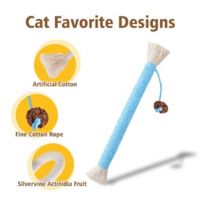 CATSFALO Catnip Toys, 7.78inch Catnip Toys Chew Rope, Sisal Rope Cat Toys for Teeth Cleaning, Indoor Interactive Cat Teasing Toy, Soothing Rope Cat Toys for Kitten, 4 Packs