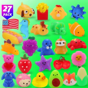 VNAMO Squishy Toys, 27-Pack Squishies Party Favors for Boys Girls Kids, Mochi Mini Kawaii Squishy Fidget Stress Reliever Anxiety Toys Set, Classroom Prize Bulk Gifts for Christmas Treat Goody Bags