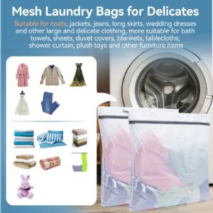 Hoodeet Mesh Laundry Bags for Delicates,30"x30" Extra Large Laundry Bags Mesh Wash Bags for Washing Machine, Delicate Laundry Bag, Travel Clothing Storage Bags for Cruise, Camping, College (2 Pack）