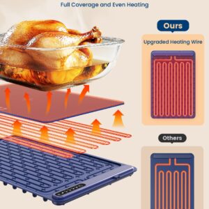 Food Warming Mat - Fast Heating Silicone Electric Warming Tray with 4 Level Temperature, Raised Feet Protects Table, Roll Up Buffet Hot Plates Heat Pad, Portable Food Warmer for Parties Home Travel