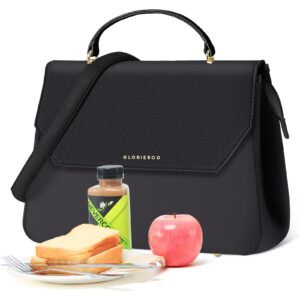 luxury lunch bag women - adult fashion stylish vegan leather insulated leakproof lunch box for work - 2024 newest christmas gifts for women