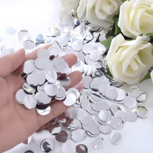 Silver Metallic Foil Confetti 8000 Pcs Shiny Round Table Confetti for Fill Balloon Wedding Graduation Party Decorations,60g of pack