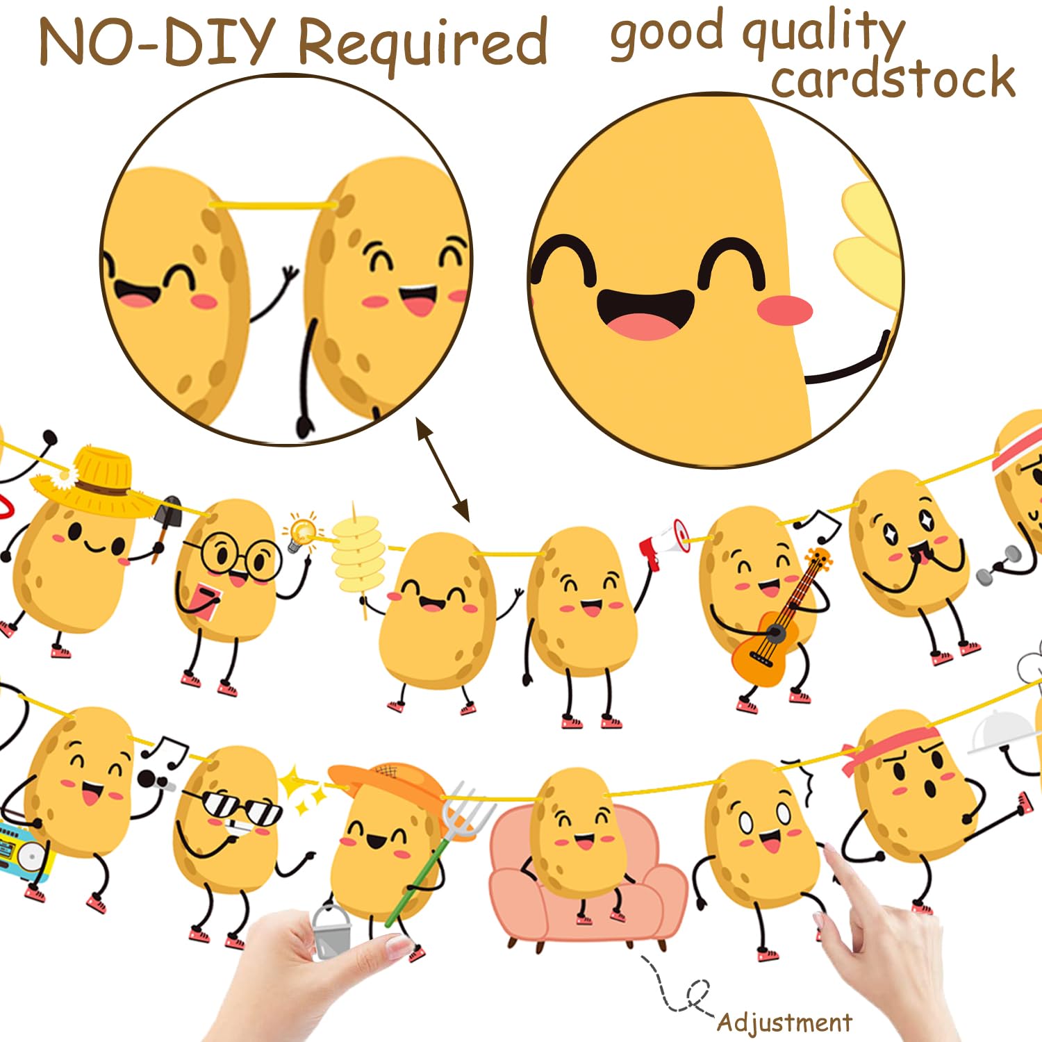 Potato Party Banners Potato Party Decorations 2Pcs Potato Hanging Cutout Banners Potato Birthday Party Supplies for Cartoon Potato Theme Baby Shower Decorations