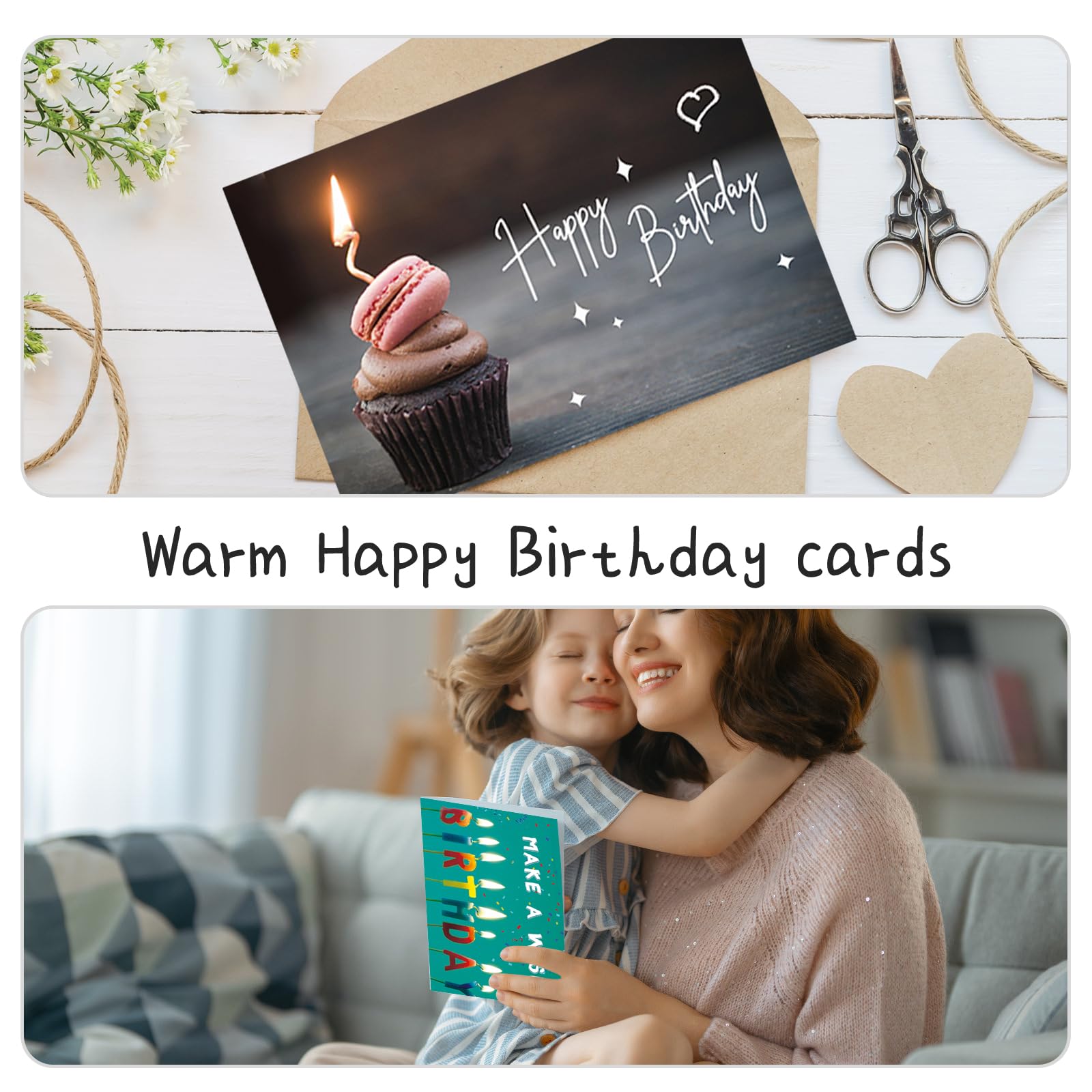 100 Happy Birthday Cards with Envelopes, 20 Unique Designs, Birthday Cards Bulk with Short Generic Message Inside, 4x6 inches, Assorted Birthday Cards Assortment for Business, Office and Personal