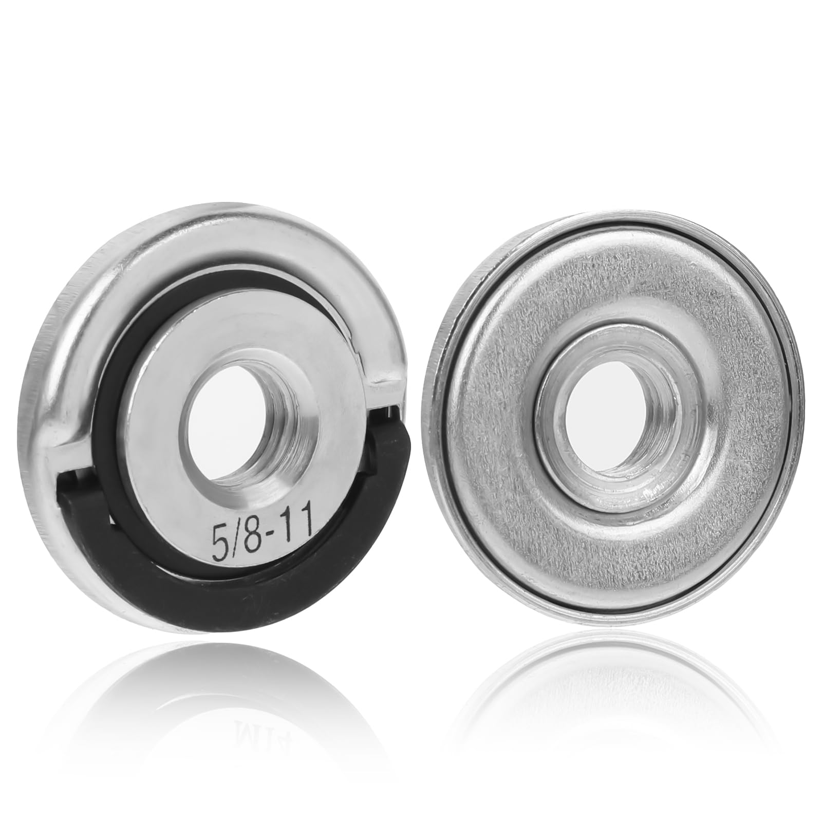 2Pcs Angle Grinder Flange Nuts, 5/8" -11 Quick Clamping Nuts Grinder Flange Locking Nut Metal Angle Grinder Nut for Replacement/Fixing Cutting Discs(1.77 Inches in Diameter)