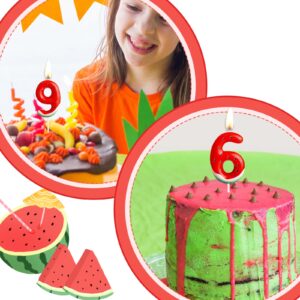 Cxryrzhe 2nd Birthday Candles Number 2 Red Watermelon Birthday Party Watermelon Theme for Baby Girl Boy Birthday Cake Topper Graduation Celebration Anniversary Wedding Dessert Fruit Party Decorations