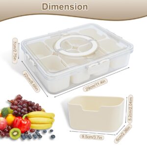 SZJhongfeng Divided Serving Tray with Lid and Handle, Portable Snackle Box Container, Transparent Storage Organizer, Perfect for Candy, Fruits, Nuts, Ideal for Entertaining, Parties, and Travel.