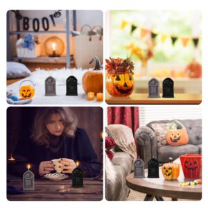 2pcs Tombstone Candles, Gravestone Candle Creepy Tombstone Shaped Candles Halloween Decoration Candles for Home Halloween Party Room Table Decoration